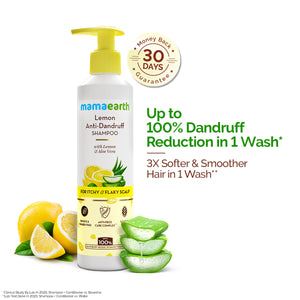 Lemon Anti-Dandruff Shampoo with Lemon & Aloe Vera for Itchy & Flaky Scalp - 250ml
