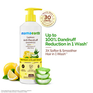 Lemon Anti-Dandruff Shampoo with Lemon & Aloe Vera for Itchy & Flaky Scalp - 400ml