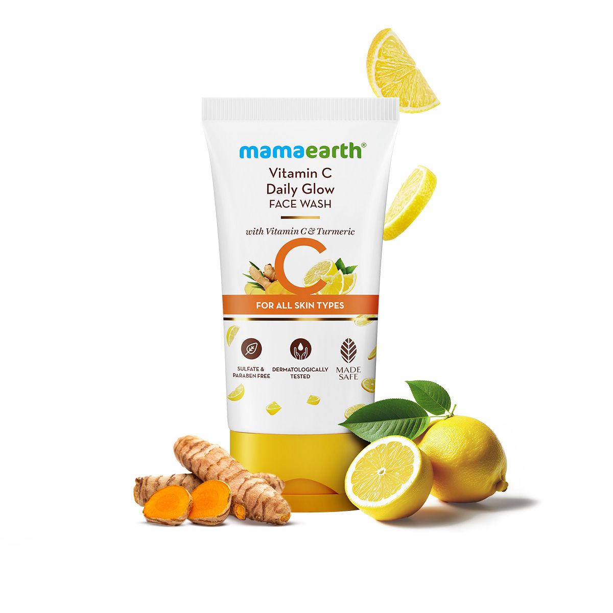 Mamaearth vitamin C face wash 150ml tube with lemon turmeric