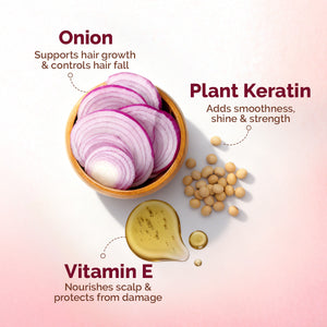 Onion Shampoo for Hair Fall Control and Hair Growth with Onion & Plant Keratin - 650 ml