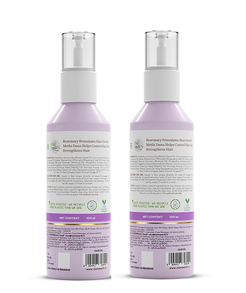 Rosemary Hair Growth Oil with Rosemary & Methi Dana for Promoting Hair Growth - 100ml (Pack of 2)