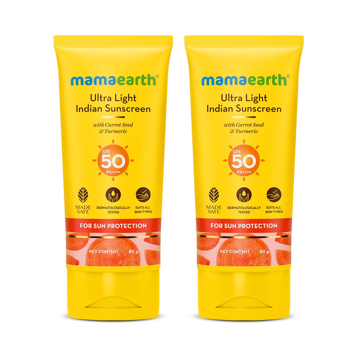 Ultra Light Indian Sunscreen SPF 50 PA++++ 80g pack of 2