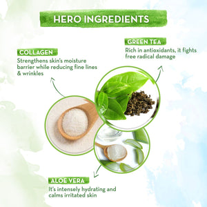 green tea mask with green tea & collagen