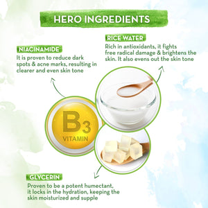 mamaearth rice water face wash hero ingredients