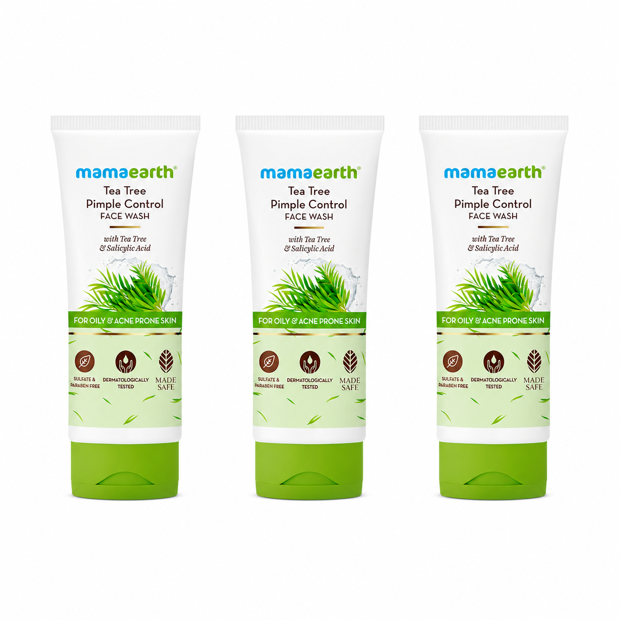 Tea Tree Pimple Control Face Wash with Tea Tree & Salicylic for Oily & Acne-Prone Skin - 100ml (Pack of 3)