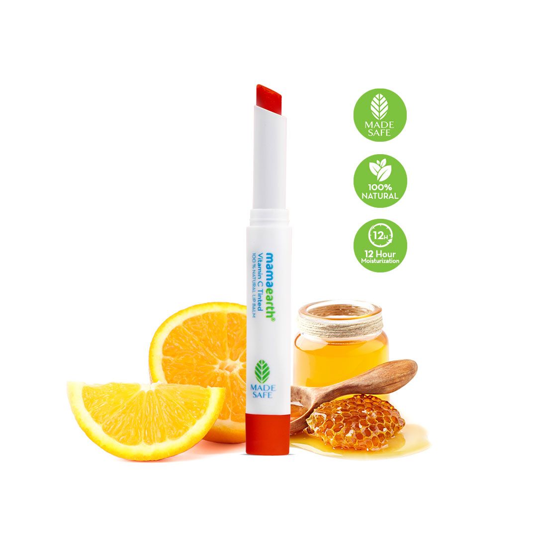 mamaearth vitamin c tinted lip balm Lip Scrub & Lip Mask with Vitamin C Natural Lip Care Kit it contains no toxins and is super gentle Mamaearth Vitamin C Tinted 100%