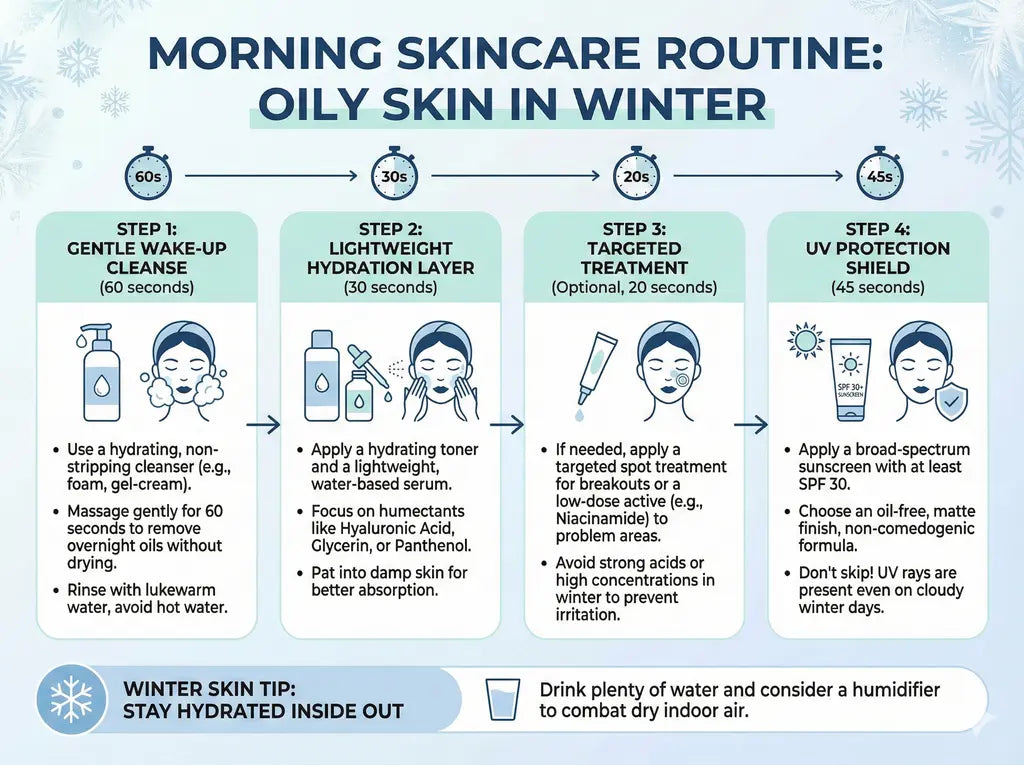 Morning Skincare Routine for Oily Skin in Winter