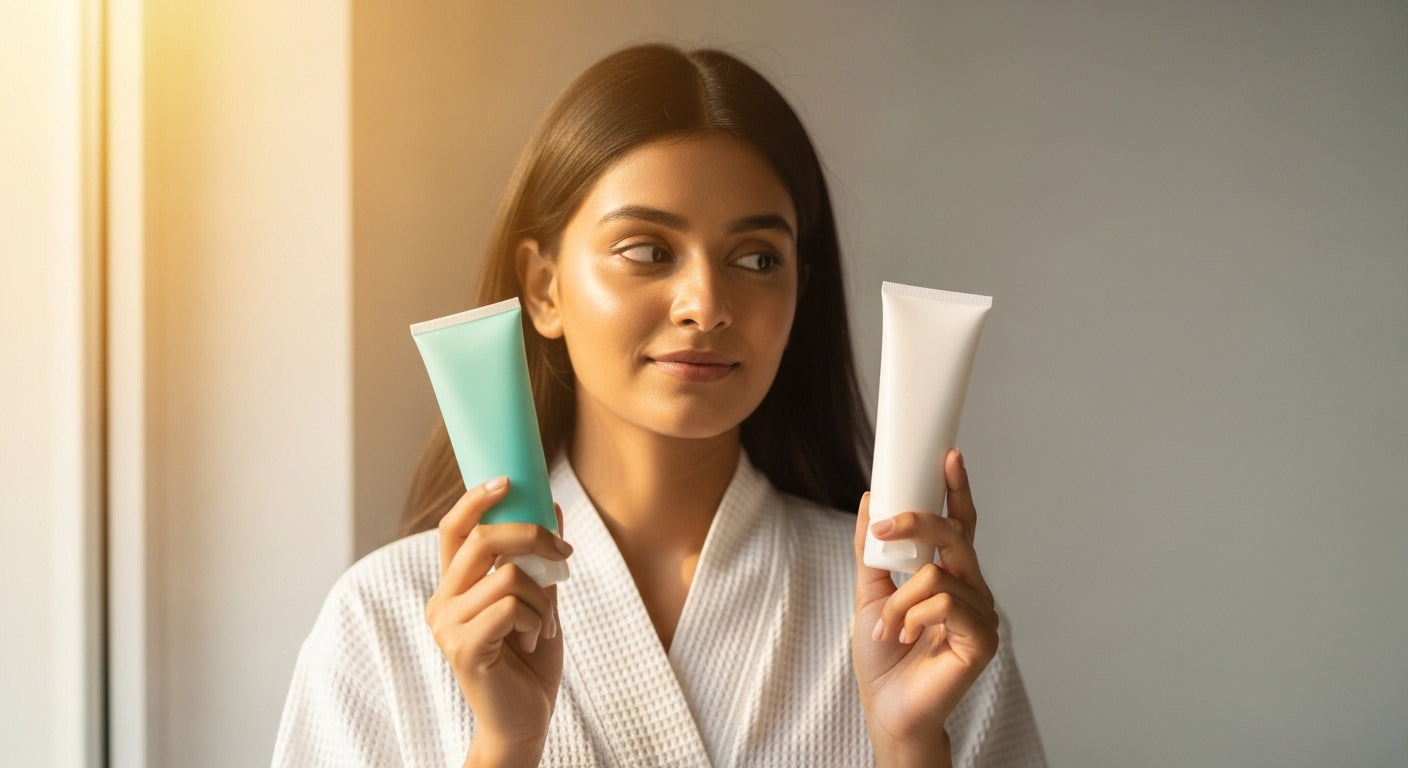 Cleanser aur moisturizer vs cleanser aur sunscreen — agar mera budget sirf 2 products ka hai, toh kaunsa pair better hai?