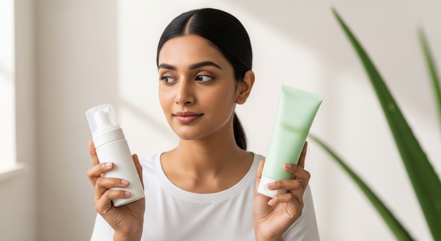 Foaming face wash vs mild face wash: 2-step routine ke liye kaunsa zyada affordable aur effective hai?