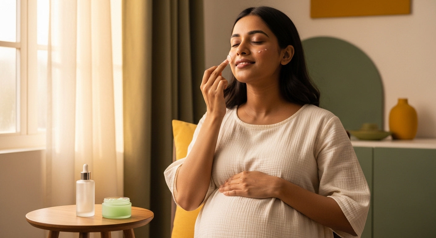 I am pregnant and my winter pigmentation routine is causing a heat rash in this summer weather. What are safe lightweight alternatives?