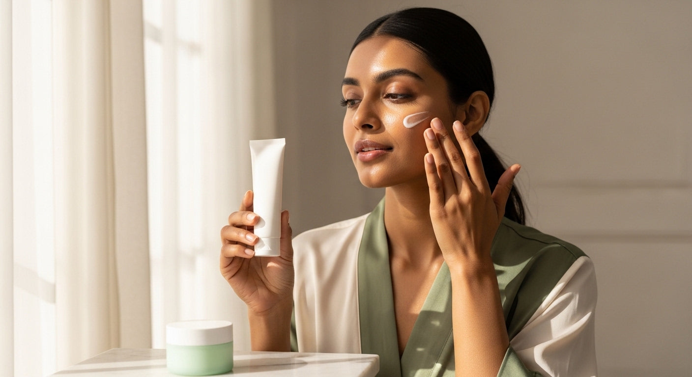 Kaunsa lightweight pregnancy-safe sunscreen heavy creams ke bina anti-aging benefits deta hai?