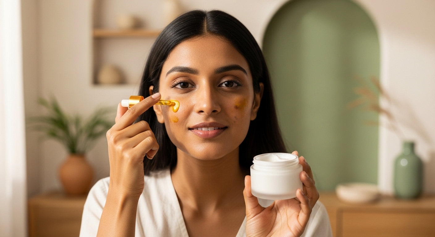 What is a simple two-step routine to fade PCOS-related dark sunspots on cheeks?