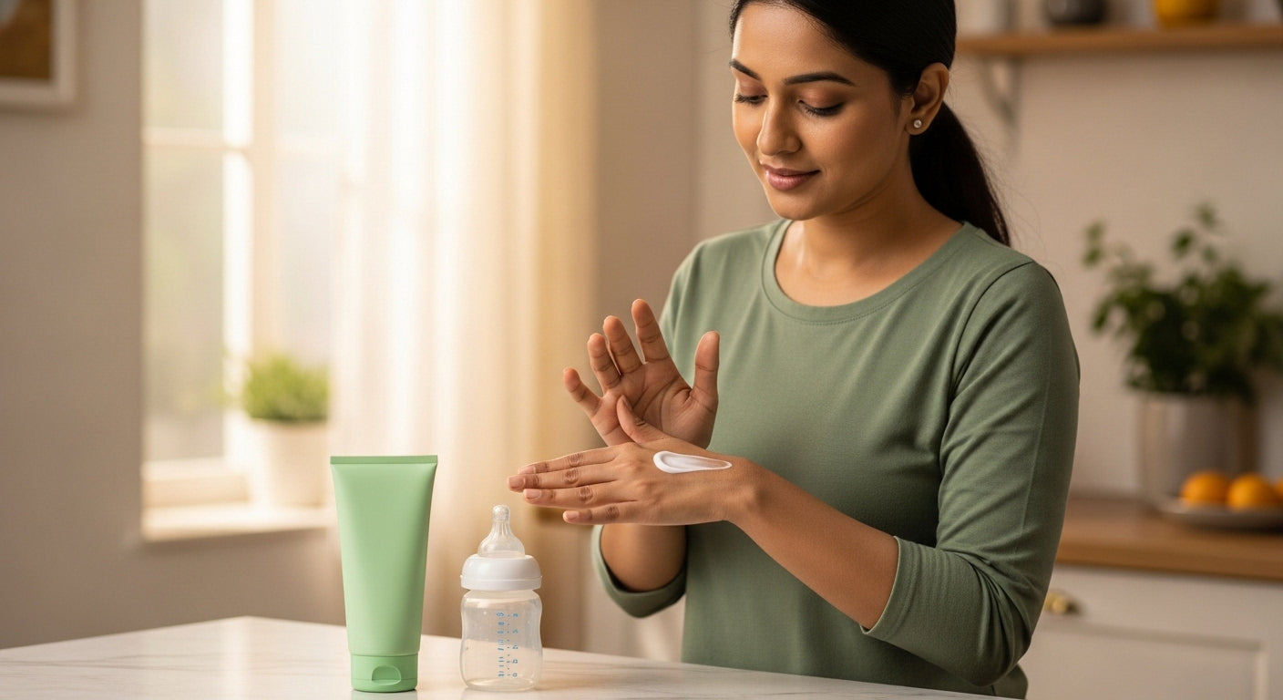 Kaunsi hand cream ek new mom ke liye safe hai jo constantly baby bottles wash karti rehti hai?