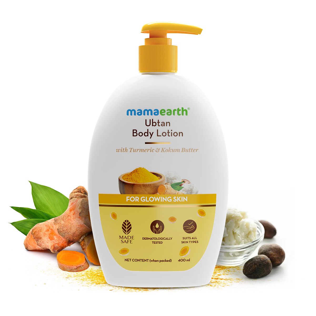 Ubtan Body Lotion with Turmeric and Kokum Butter for Glowing Skin - 400 ml