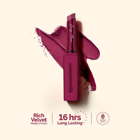 Luxe Matte Long Stay Lipstick with Passion Fruit Oil & Vitamin E -2g | Deep Plum