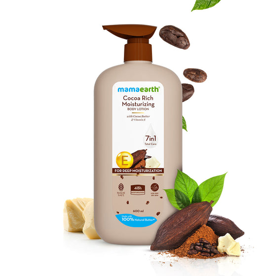 Mamaearth Cocoa Rich Moisturizing Body Lotion with Cocoa Butter & Vitamin E for Deep Moisturization - 600 ml