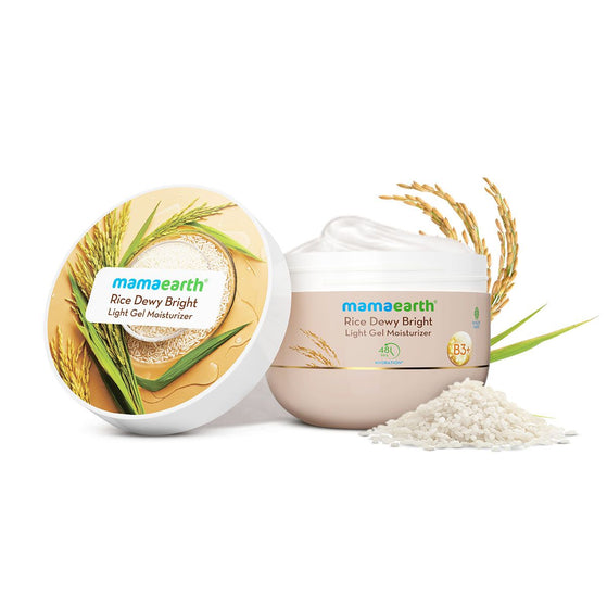Rice Dewy Bright Light Gel Moisturizer with Rice & Niacinamide For Glass-skin Glow - 200 g