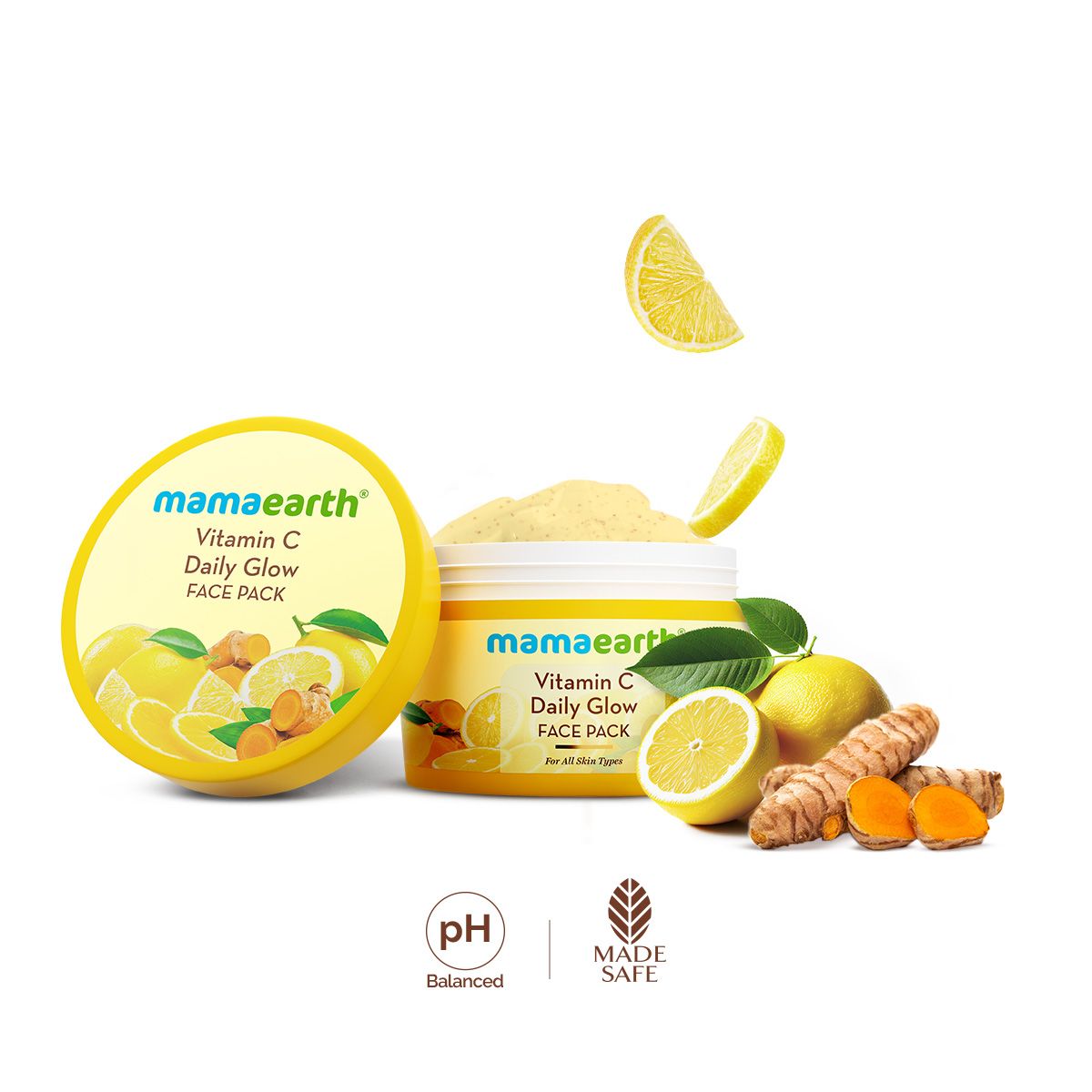 Mamaearth Vitamin C daily glow face pack with Rice Water and Niacinamide for Glass Skin, 100 ml