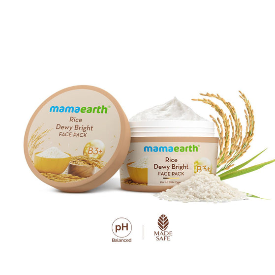 Rice Dewy Bright Face Pack with Rice Water & Niacinamide for For Glass Skin - 200 g