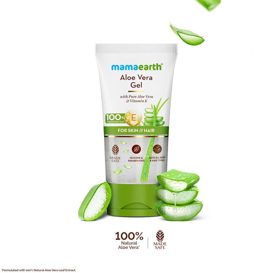 Aloe Vera Gel with 100% Natural Aloe Vera & Vitamin E for Skin & Hair - 150 ml