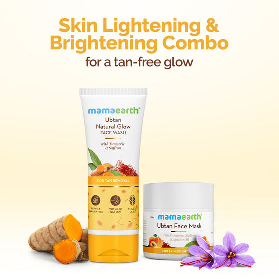 Skin Lightening and Brightening Combo : Ubtan Facemask, 100ml and Ubtan Facewash, 100ml
