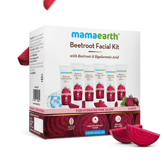 Beetroot Hydraful Facial Kit with Beetroot & Hyaluronic Acid - 2*10 ml + 4*10 g