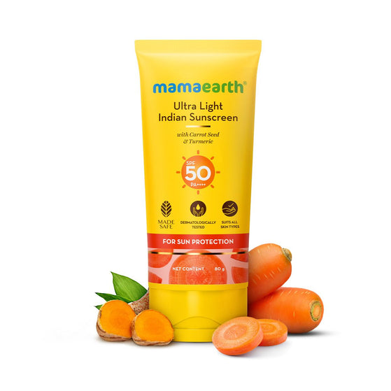 Ultra Light Indian Sunscreen SPF 50 PA++++ with Carrot Seed and Turmeric 80g