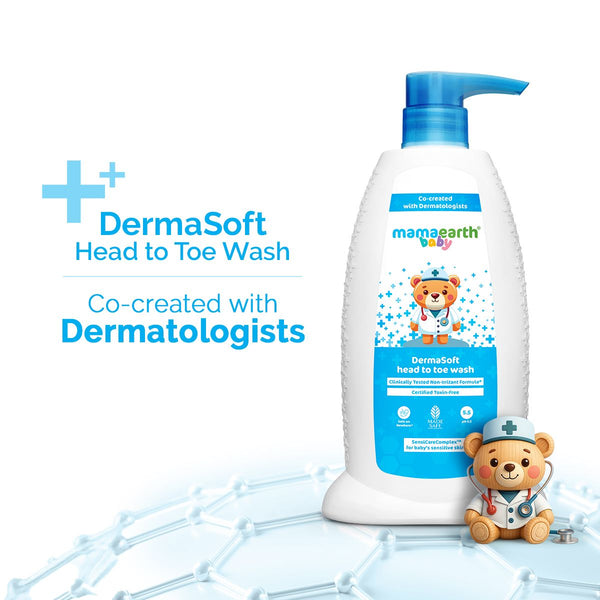 Mamaearth Baby DermaSoft Head to Toe Wash for Baby’s Sensitive Skin - 250 ml