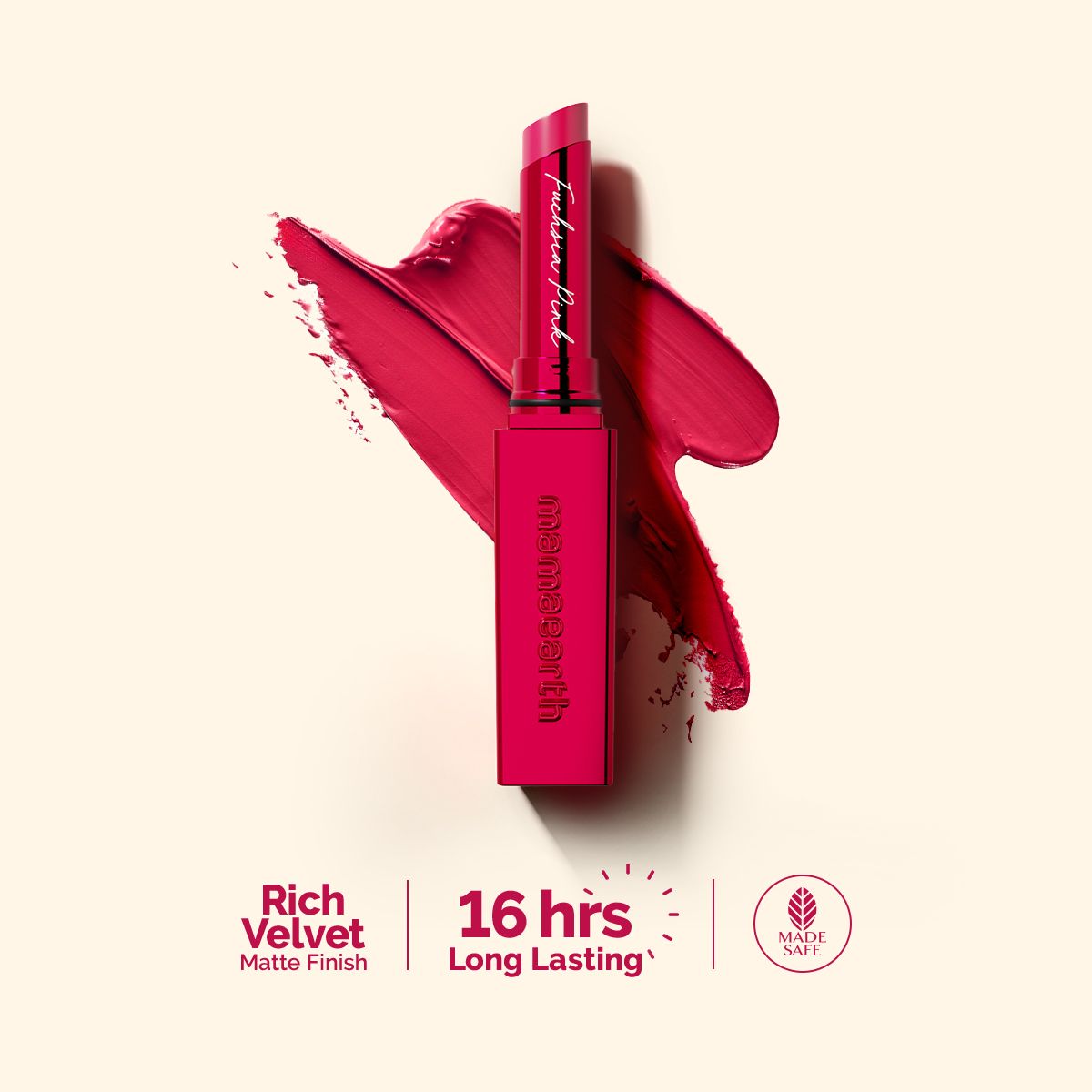 Luxe Matte Long Stay Lipstick with Passion Fruit Oil & Vitamin E   -2g | Fuchsia Pink
