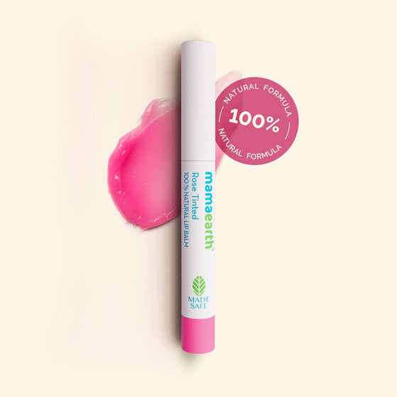 Rose Tinted 100% Natural Lip Balm with Rose Oil and Castor Oil for 12 hrs Moisturized Lips - 2 g