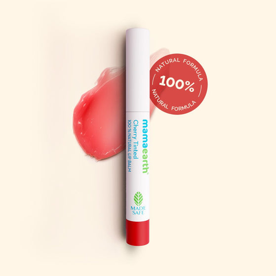 Cherry Tinted 100% Natural Lip Balm with Cherry & Coconut Oil for 12 hrs Moisturized Lips - 2 g