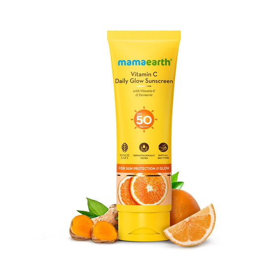 Vitamin C Daily Glow Sunscreen 125g tube with orange