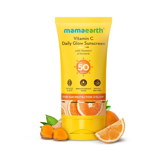 Mamaearth Vitamin C Daily Glow Sunscreen 50g front view