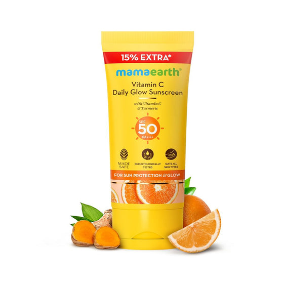 Vitamin C Daily Glow Sunscreen With Vitamin C & Turmeric for Sun Protection & Glow - 30 g + 15% Extra (34.5 g)