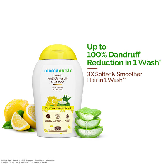 Lemon Anti-Dandruff Shampoo with Lemon & Aloe Vera for Itchy & Flaky Scalp - 100ml