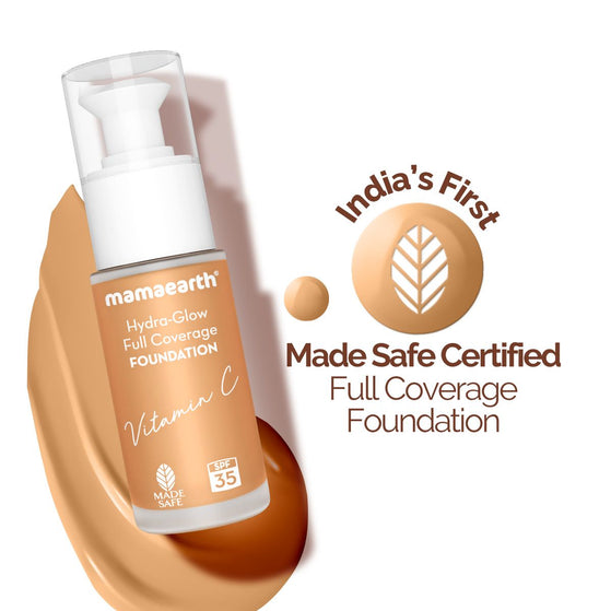 Hydra-Glow Full Coverage Foundation With Vitamin C & Turmeric - 30 ml | Sun Glow