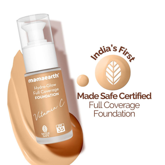 Hydra-Glow Full Coverage Foundation With Vitamin C & Turmeric - 30 ml | Caramel Glow