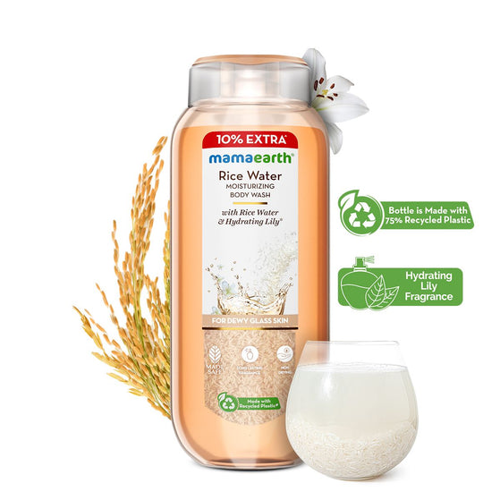Rice Water Moisturizing Body Wash with Rice Water & Hydrating Lily for Dewy Glass Skin - 250 ml + 25 ml