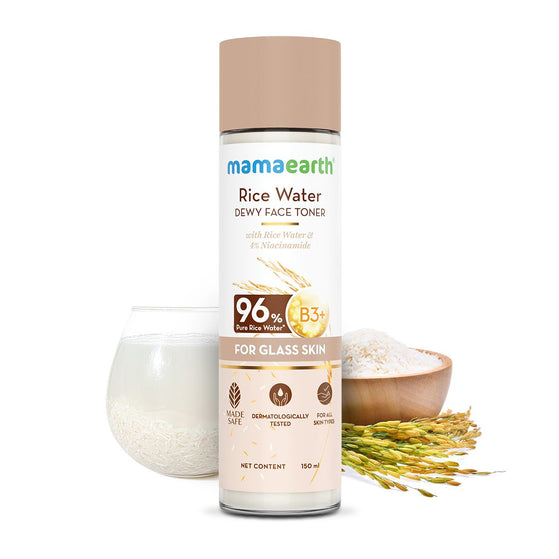 Rice Water Dewy Face Toner with 96% Pure Rice Water Extract & 4% Niacinamide for Glass Skin - 150 ml