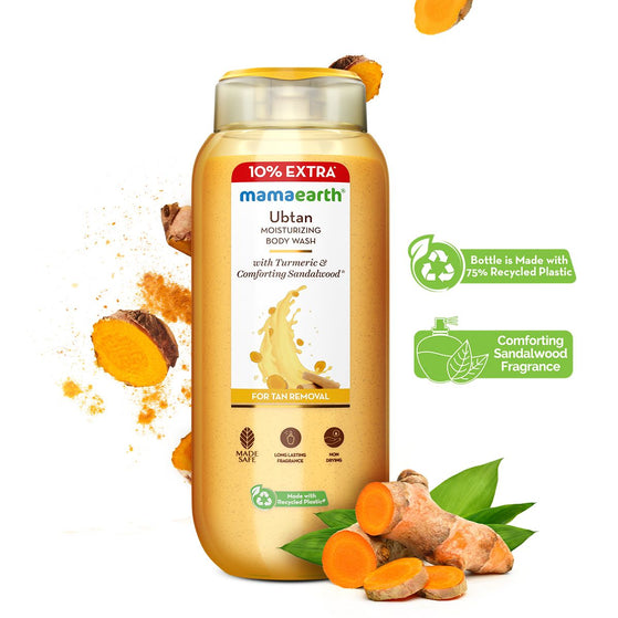 Ubtan Moisturizing Body Wash with Turmeric & Saffron for Tan Removal - 250 ml + 25 ml Extra