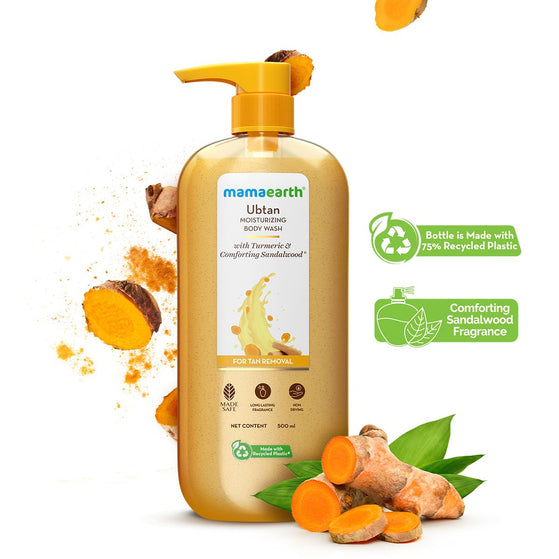 Ubtan Moisturizing Body Wash with Turmeric & Saffron for Tan Removal - 500 ml