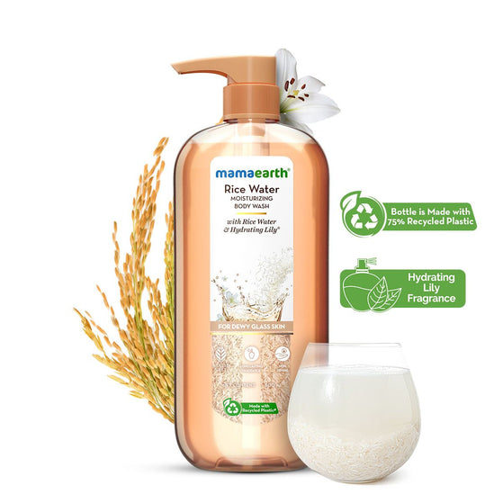 Rice Water Moisturizing Body Wash with Rice Water & Hydrating Lily for Dewy Glass Skin - 500 ml