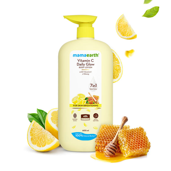 Mamaearth Vitamin C Daily Glow Body Lotion with Vitamin C & Honey for Skin Brightening - 600 ml