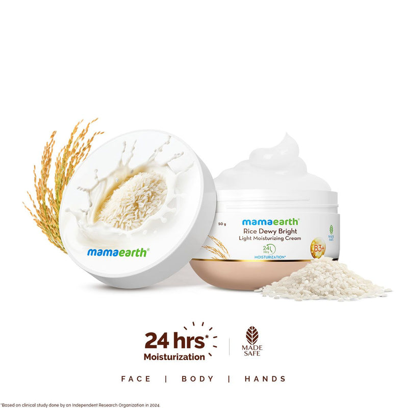 Rice Dewy Bright Light Moisturizing Cream with Rice Water & Niacinamide for Glass-Skin - 50 g