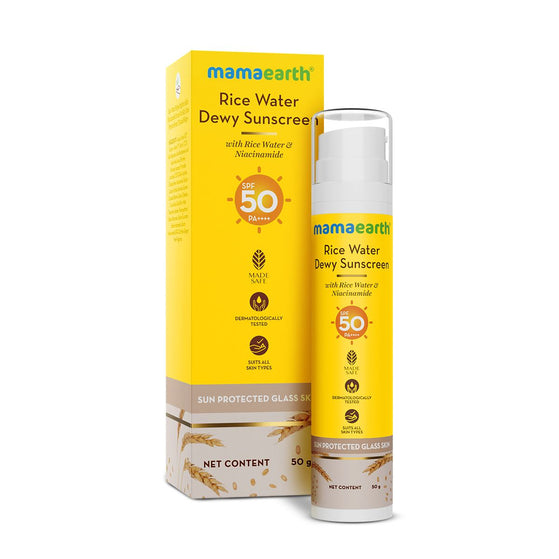 Mamaearth Rice Water Dewy Sunscreen with SPF 50 & PA++++ - 50g