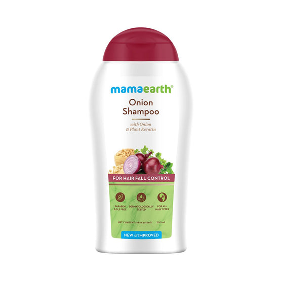 Mamaearth onion shampoo bottle front