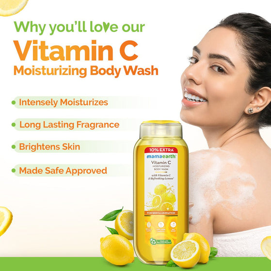 Vitamin C Moisturizing Body Wash with Vitamin C & Refreshing Lemon for Skin Illumination - 275 ml (250 ml + 25 ml Extra)