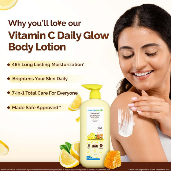 Mamaearth Vitamin C Daily Glow Body Lotion For Skin Brightening 400 ml