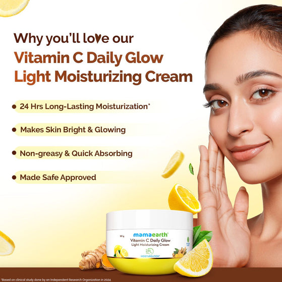 Vitamin C Daily Glow Light Moisturizing Cream with Turmeric & Vitamin C for Skin Brightening - 50 g