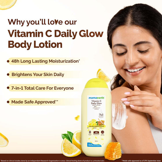 Mamaearth Vitamin C Daily Glow Body Lotion For Skin Brightening 200 ml